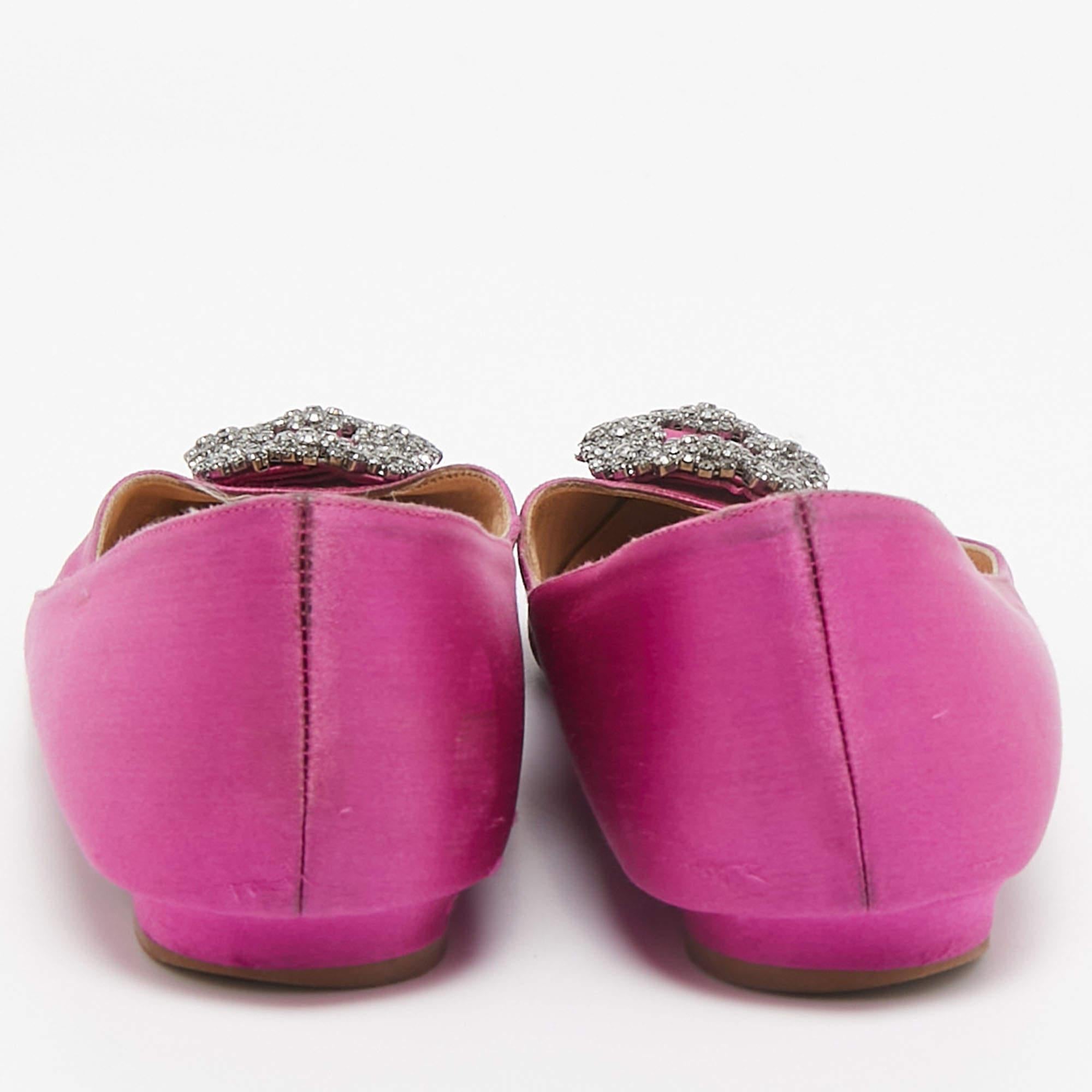Manolo Blahnik Purple Satin Hangisi Ballet Flats Size 39.5 1
