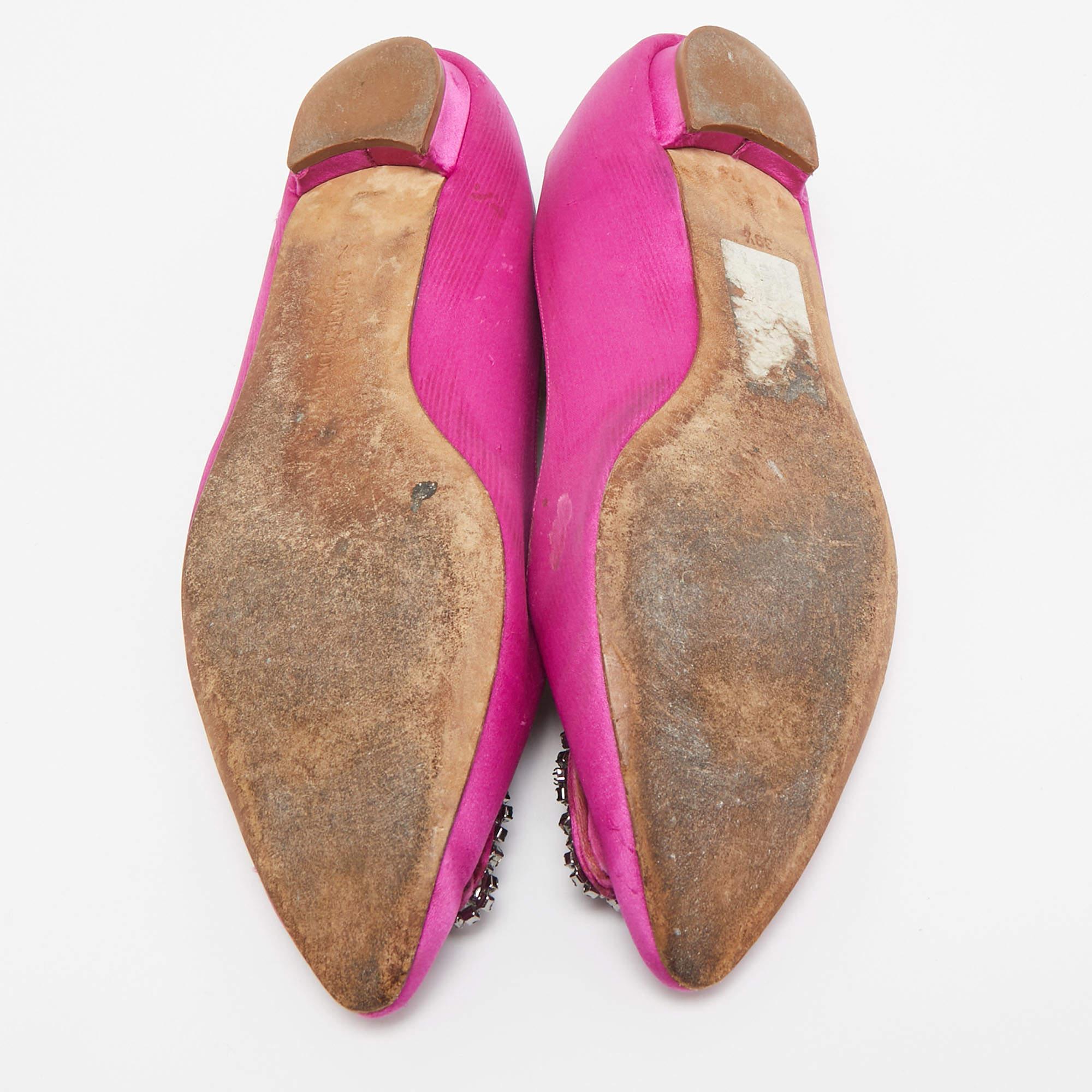 Manolo Blahnik Purple Satin Hangisi Ballet Flats Size 39.5 2
