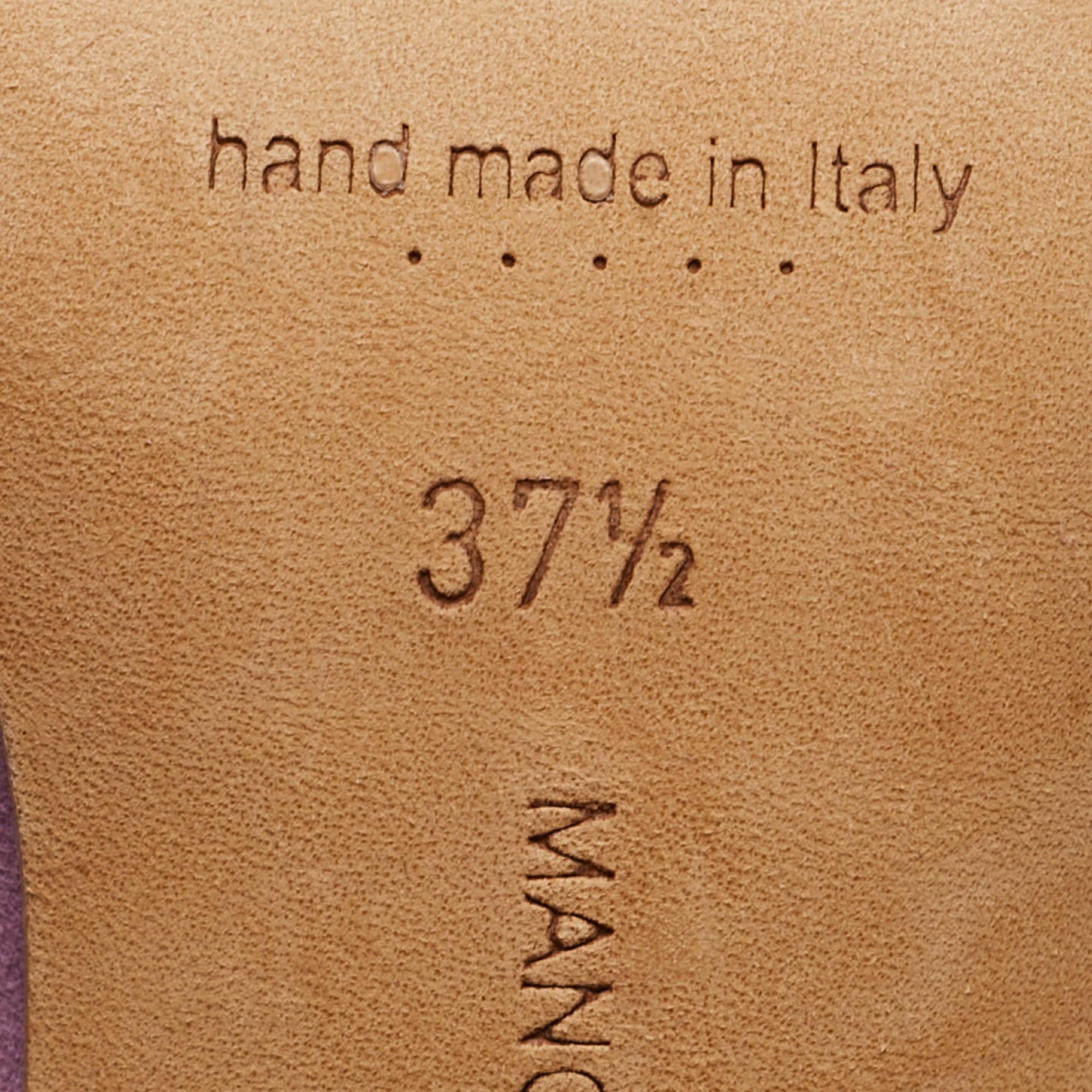 Manolo Blahnik Purple Suede BB Pumps Size 37.5 For Sale 2