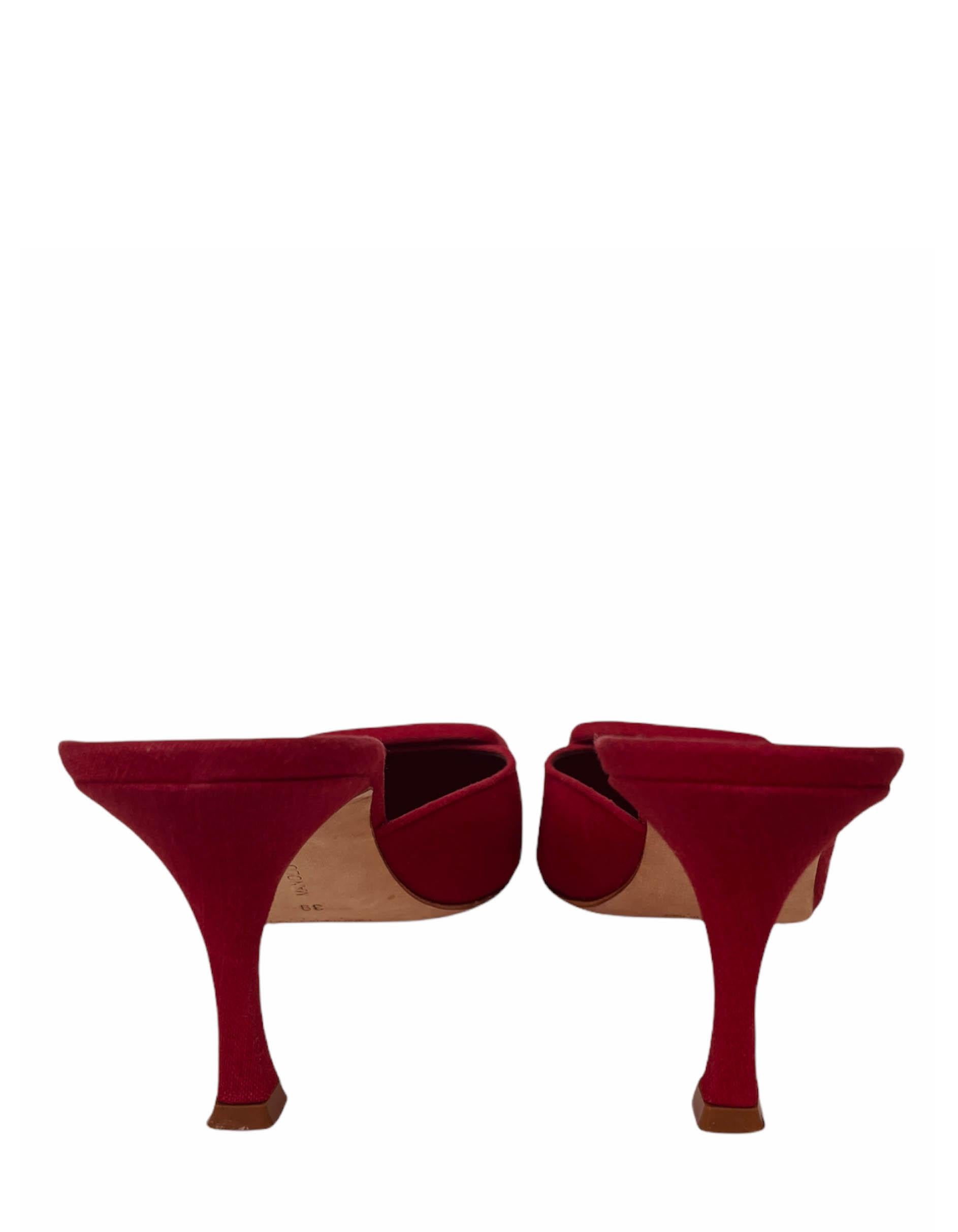 manolo blahnik red mules