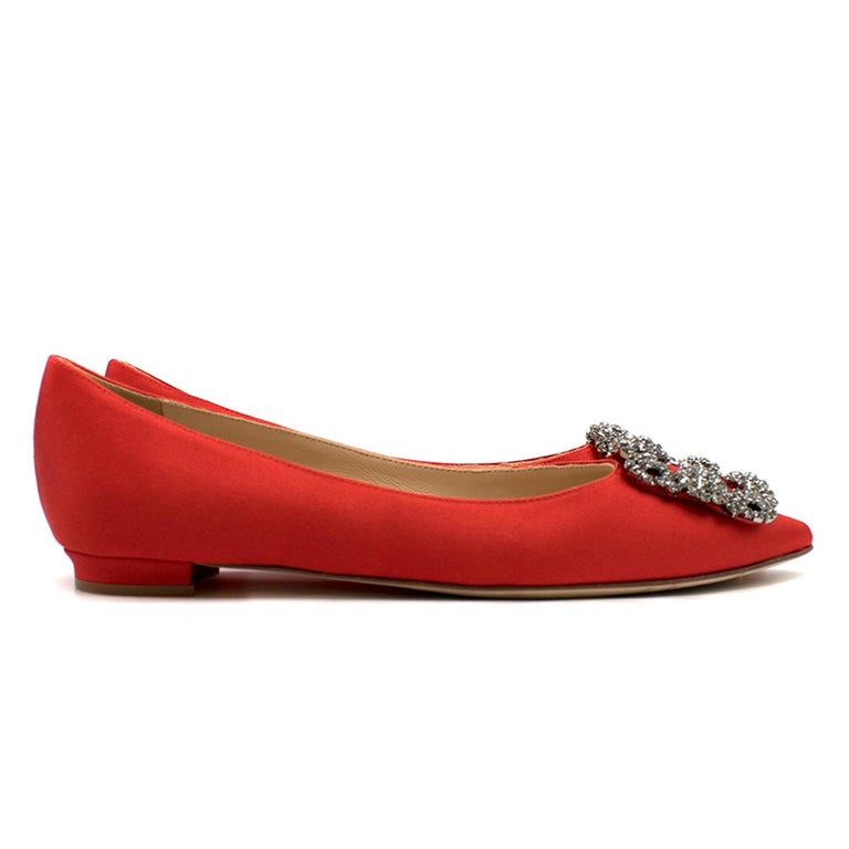 manolo blahnik satin flats