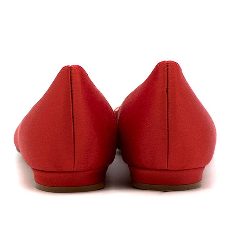 manolo blahnik red flats