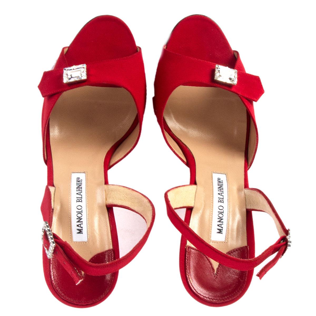red embellished shoes