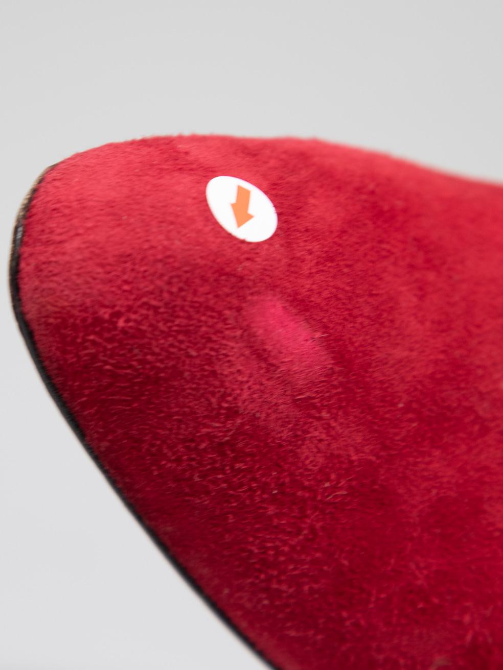 Manolo Blahnik, stivaletti con tacco in camoscio rosso, misura IT 37,5 in vendita 3