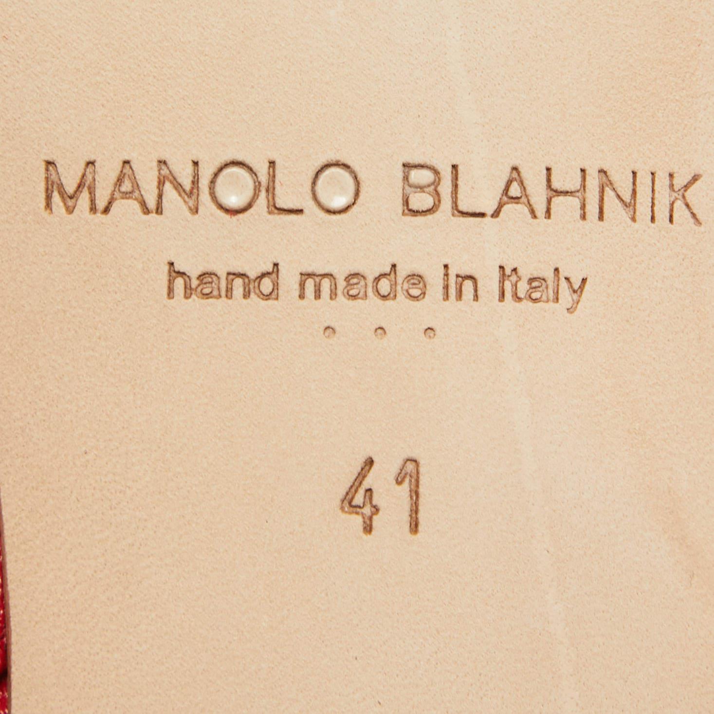 Manolo Blahnik Red Suede Slingback Flats Size 41 1