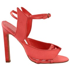 Manolo Blahnik Satin And Leather Sandals Eu 38 Uk 5 Us 8