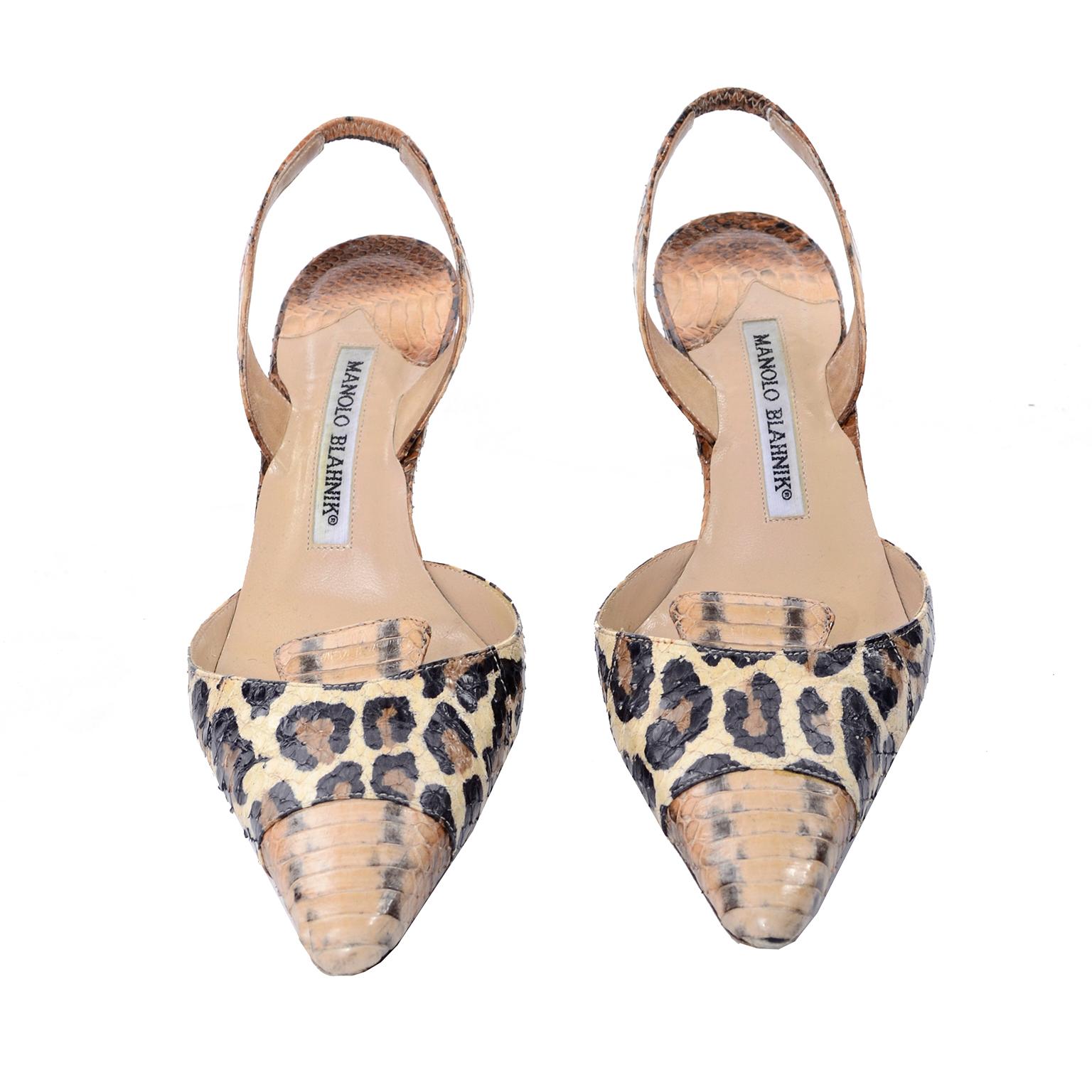 leopard slingback heels