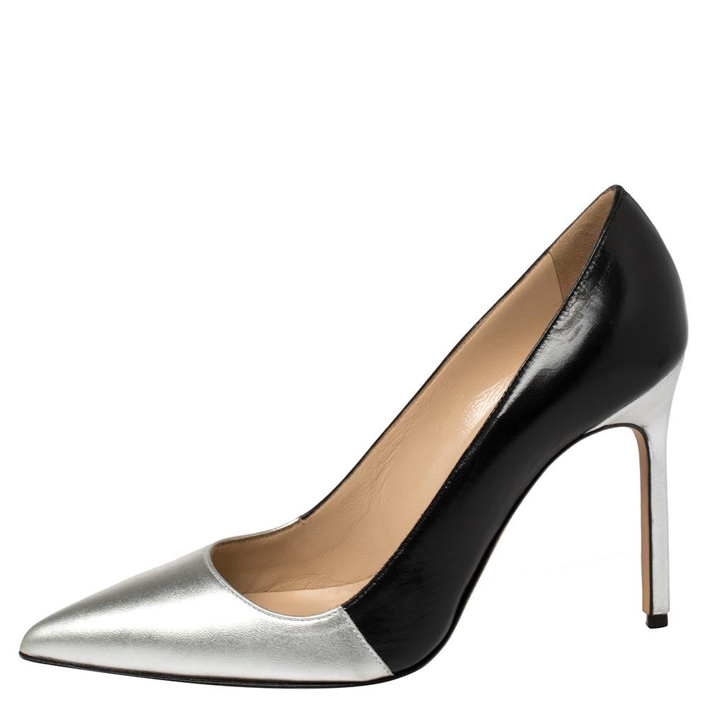 The low cut pointed toes and eye-catching hues on the exterior make these Osmana pumps from Manolo Blahnik a fashion must-have. These pumps are easy to slip on if you are on your way to a fun evening out and are finished with 10 CM stiletto heels