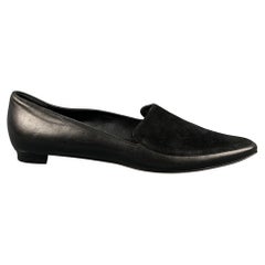 Manolo Blahnik Taglia 10.5 Appartamenti a punta in camoscio nero