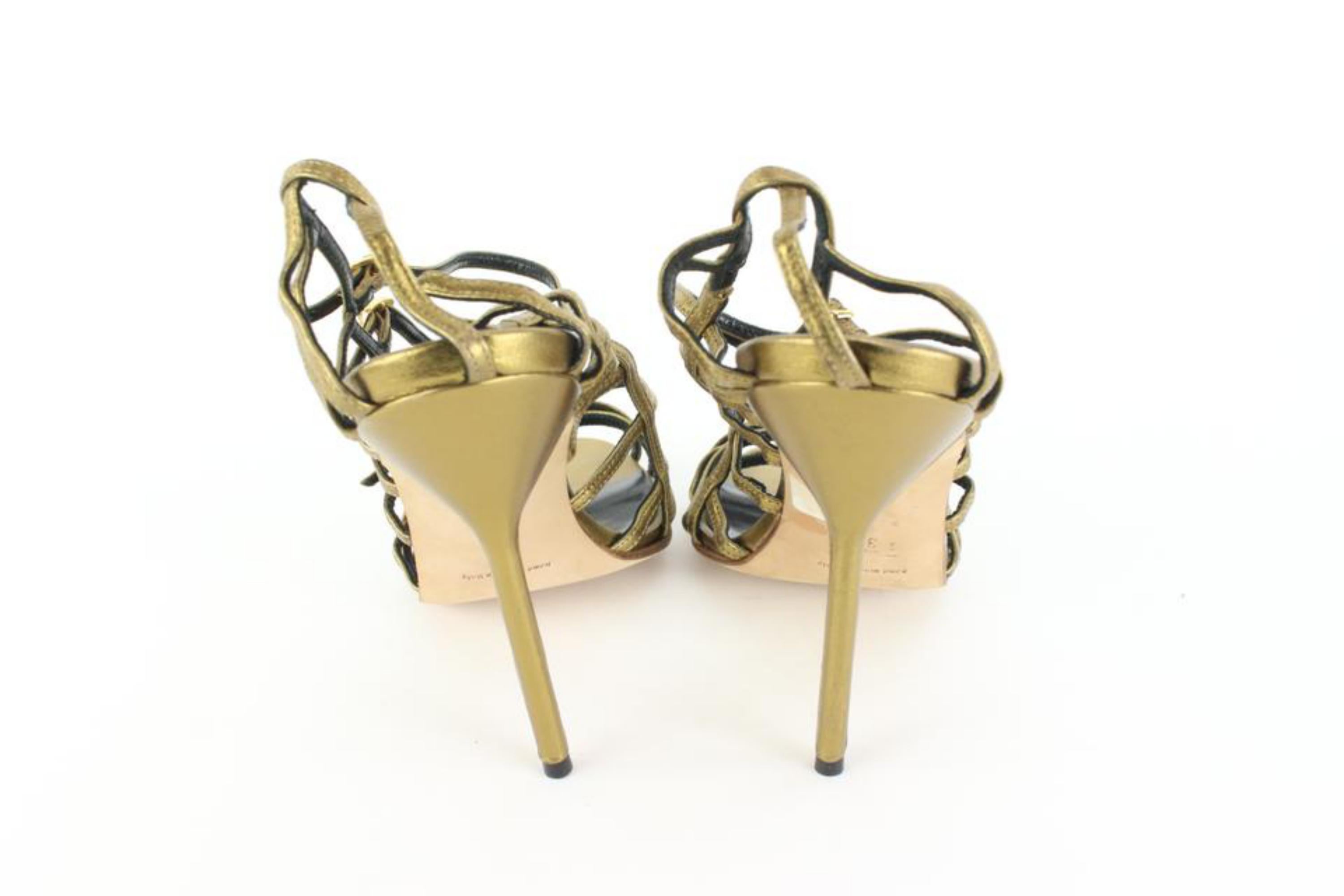 Manolo Blahnik Size 39 Bronze Strappy Sandals 46mb54s For Sale 6