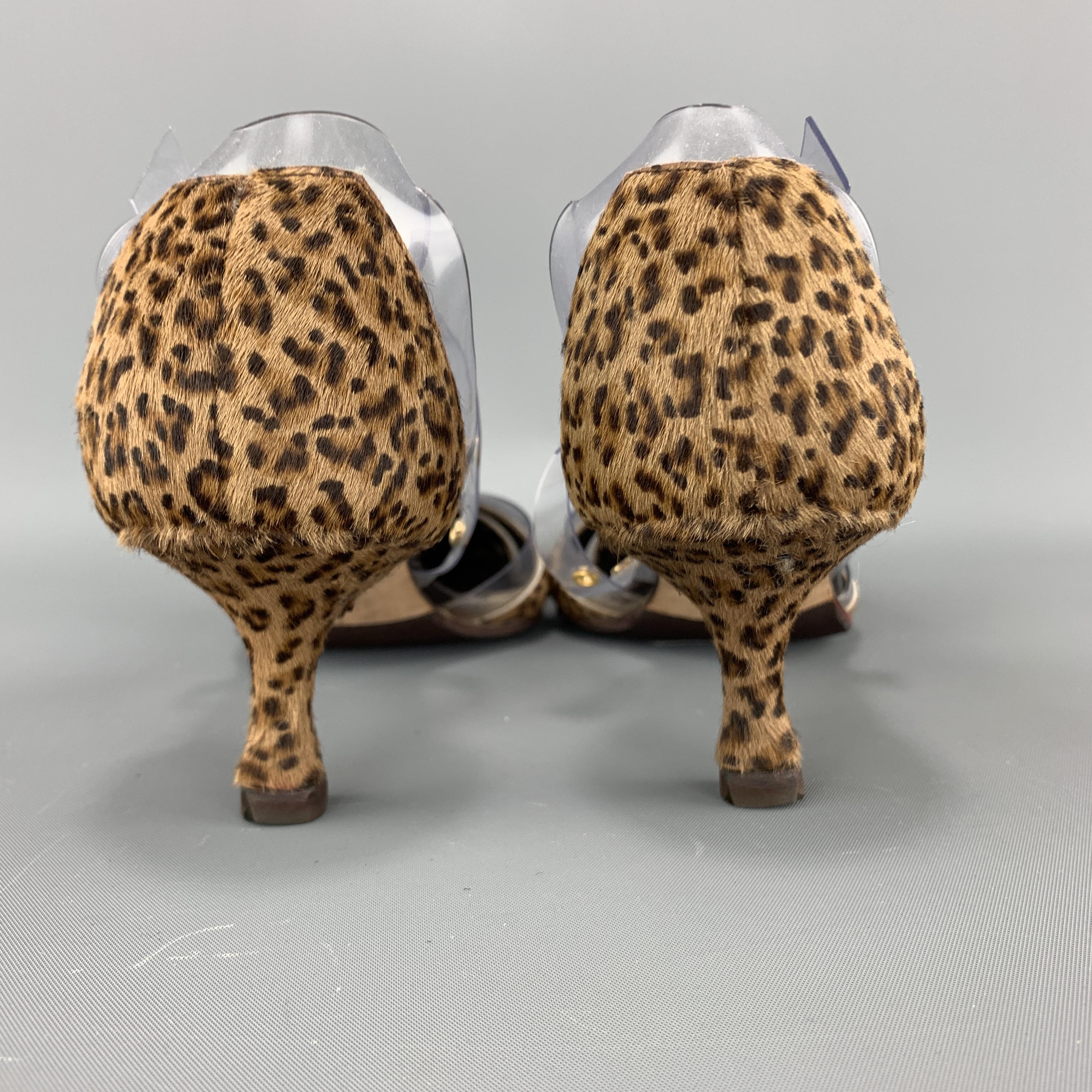 clear leopard heels