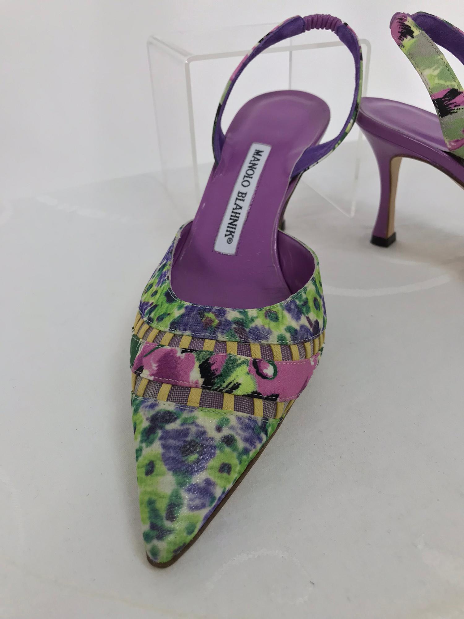 manolo blahnik floral heels