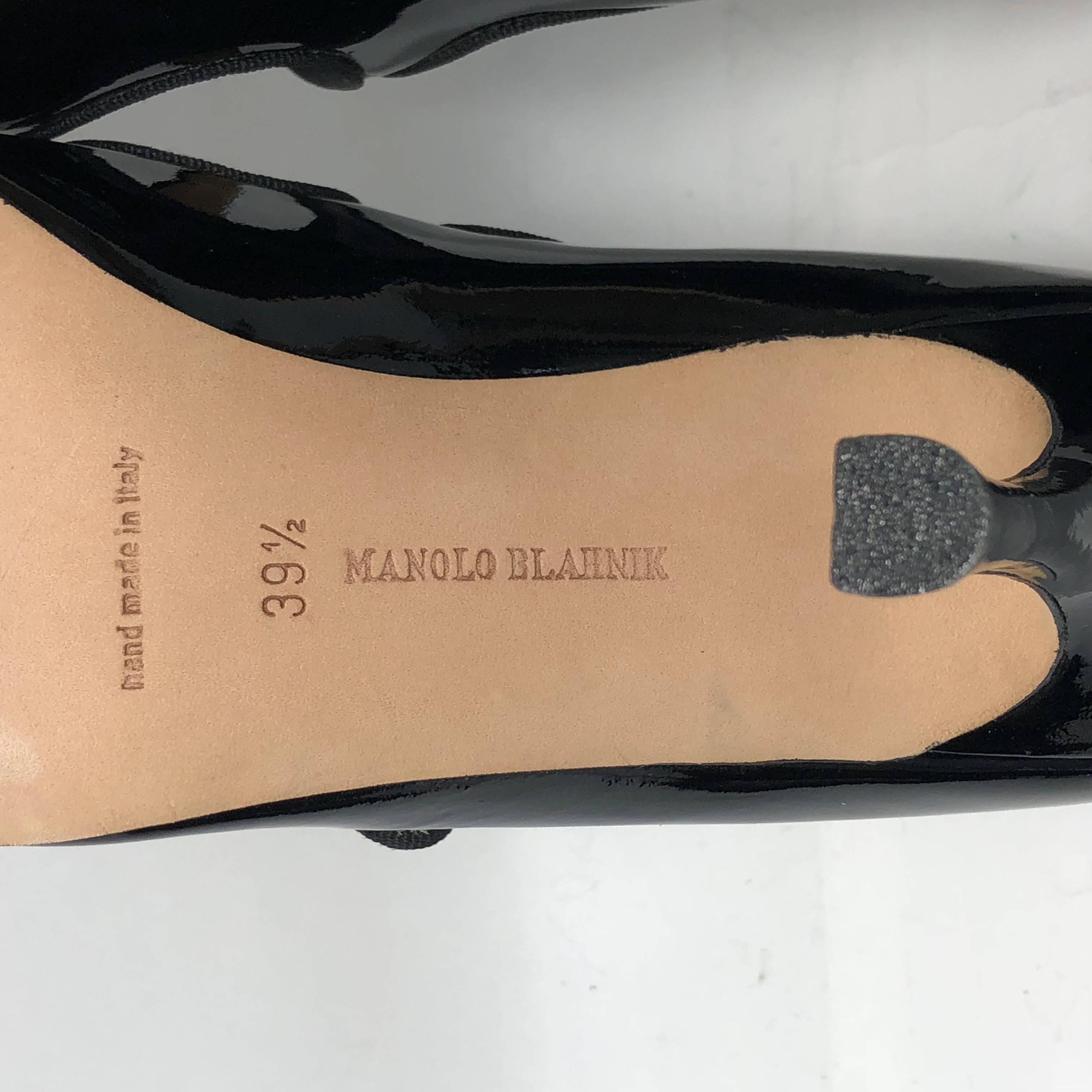 Manolo Blahnik Stiletto Campari in Black Patent 3