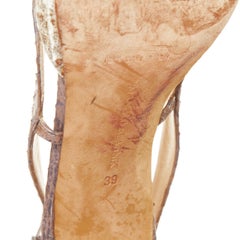 MANOLO BLAHNIK Vintage bicolor scaled leather pointy slingback kitten pumps EU39