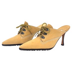 Zapatos de tacón tipo mules de Manolo Blahnik, modelo Vintage Oklamu de Timberland, con punta afilada, talla 36
