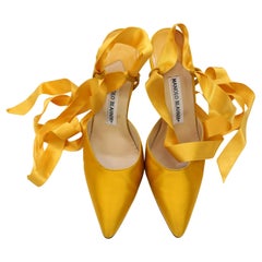 Manolo Blahnik talons de cheville vintage en soie