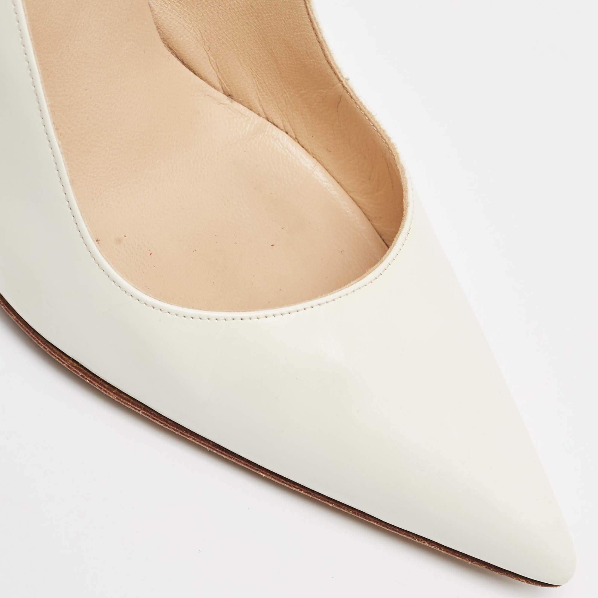 Manolo Blahnik White Leather BB Pumps Size 42 3
