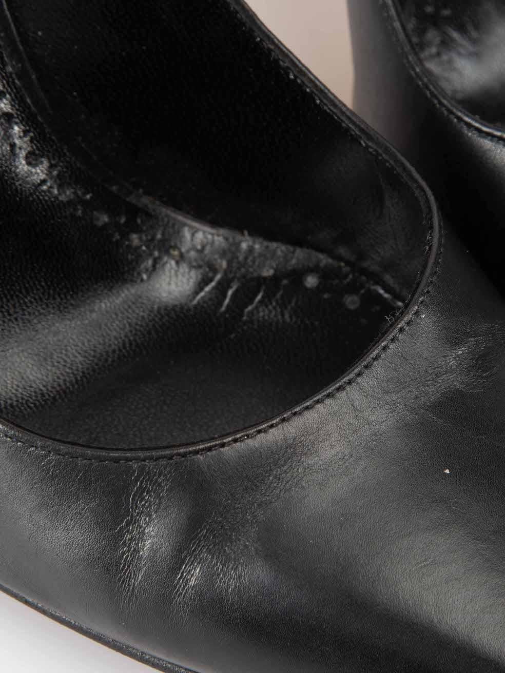 Manolo Blahnik Women's Black Leather Gaga 105 Angular Toe Pumps 1
