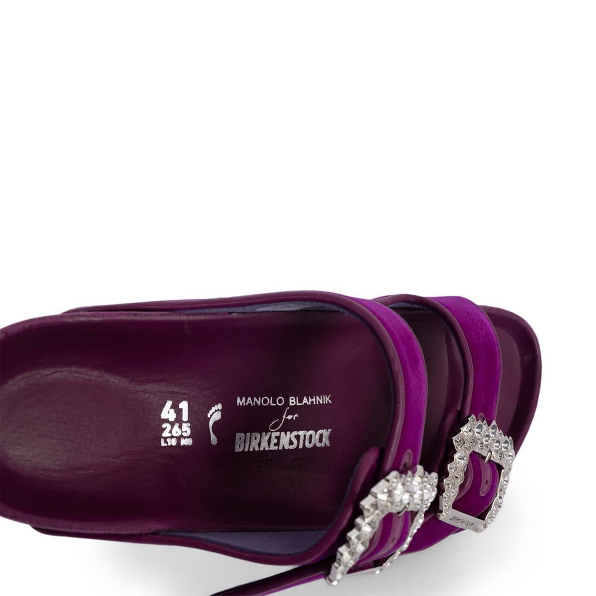 MANOLO BLAHNIK x BIRKENSTOCK fuchsia velvet 2020 EMBELLISHED Sandals Shoes 41 4