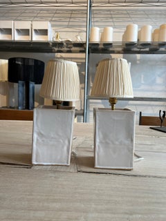 Manolo Eirin Handmade Ceramic Table Lamps 'Lampshade Included', Off White