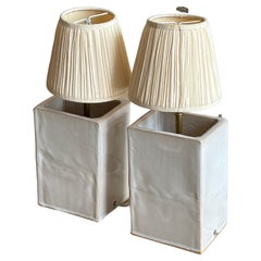 Manolo Eirin Handmade Ceramic Table Lamps 'Lampshade Included', Off White
