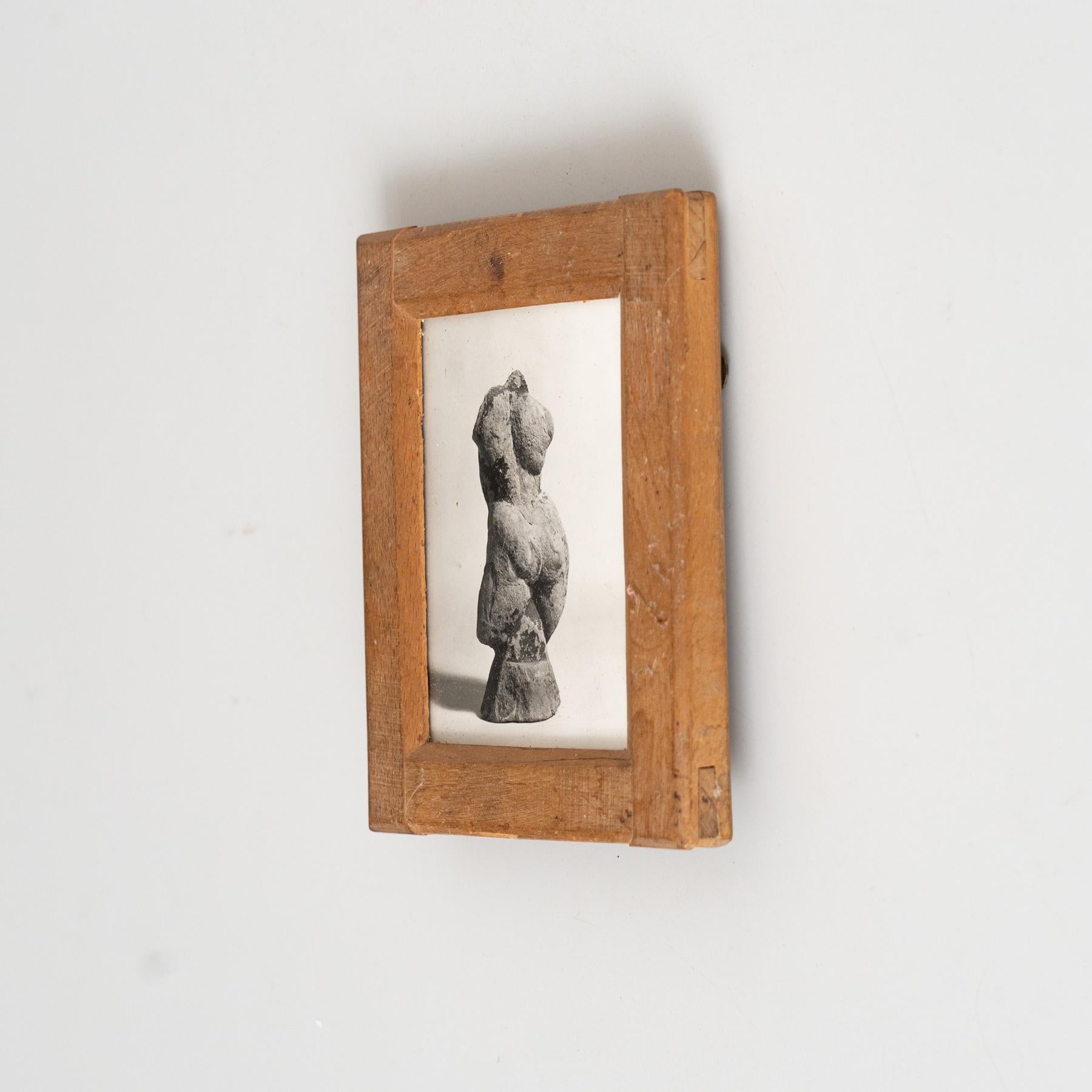 Manolo Hugué Vintage gerahmte Archive Fotografie von Skulptur (Spanisch) im Angebot