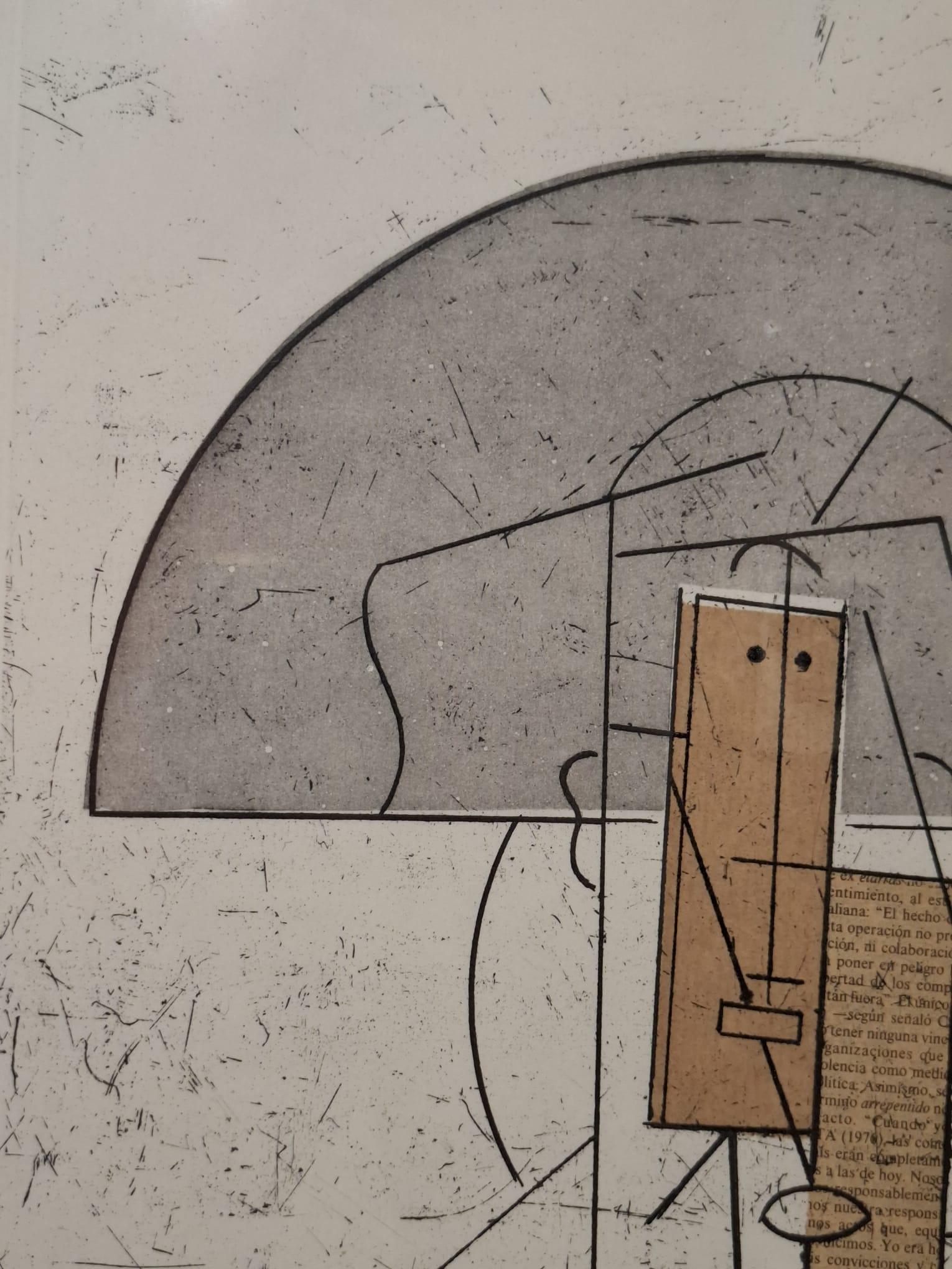 MANOLO VALDÉS 
‘Figura con naipes’
1985.
Etching and collage on paper. 
Copy 35/60.
Presents dry stamp of the publisher.
75,5 x 55,5 cm; 90 x 70 cm