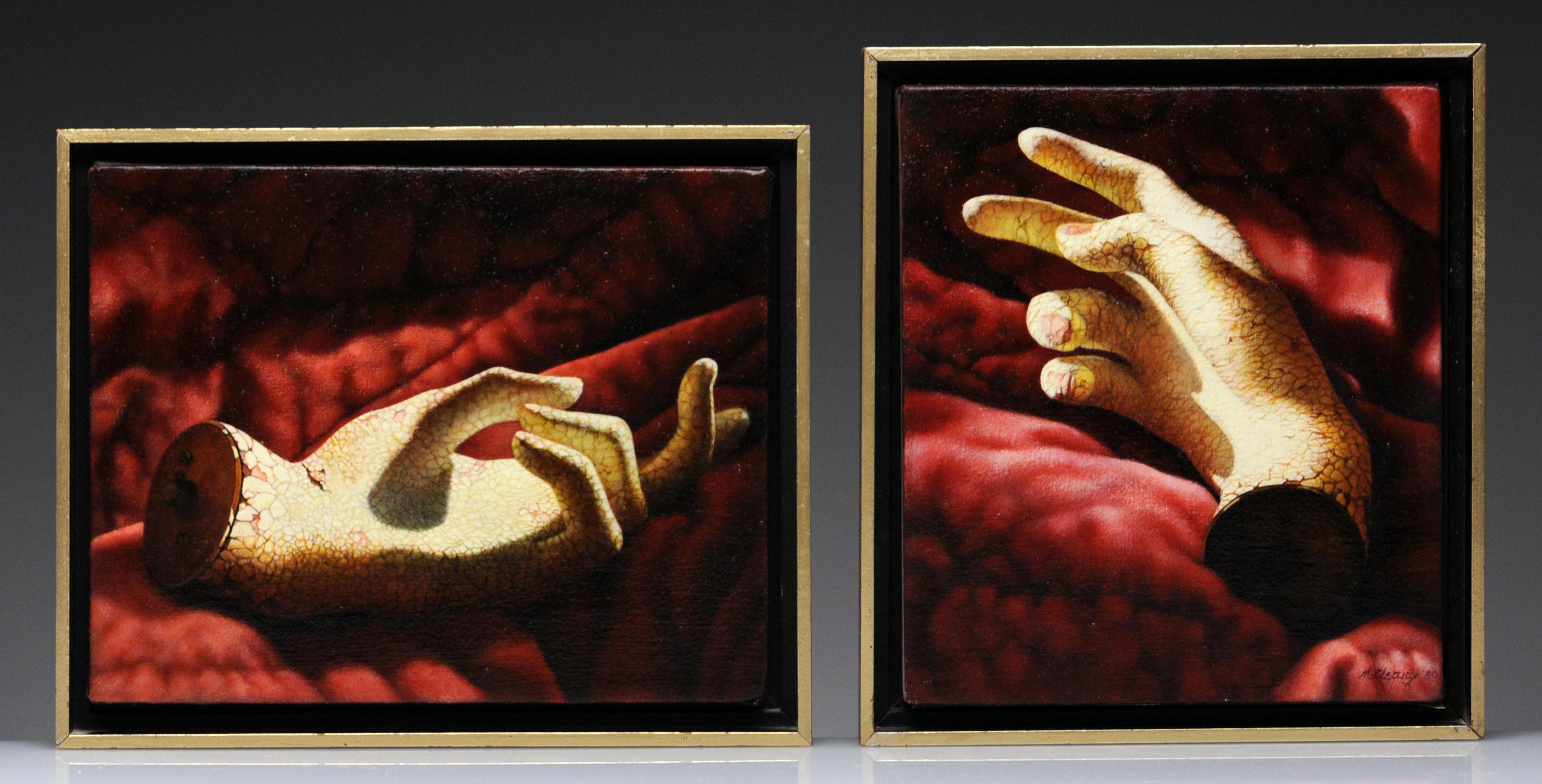 Manon Cleary Still-Life Painting - Diptych Hand Painting 