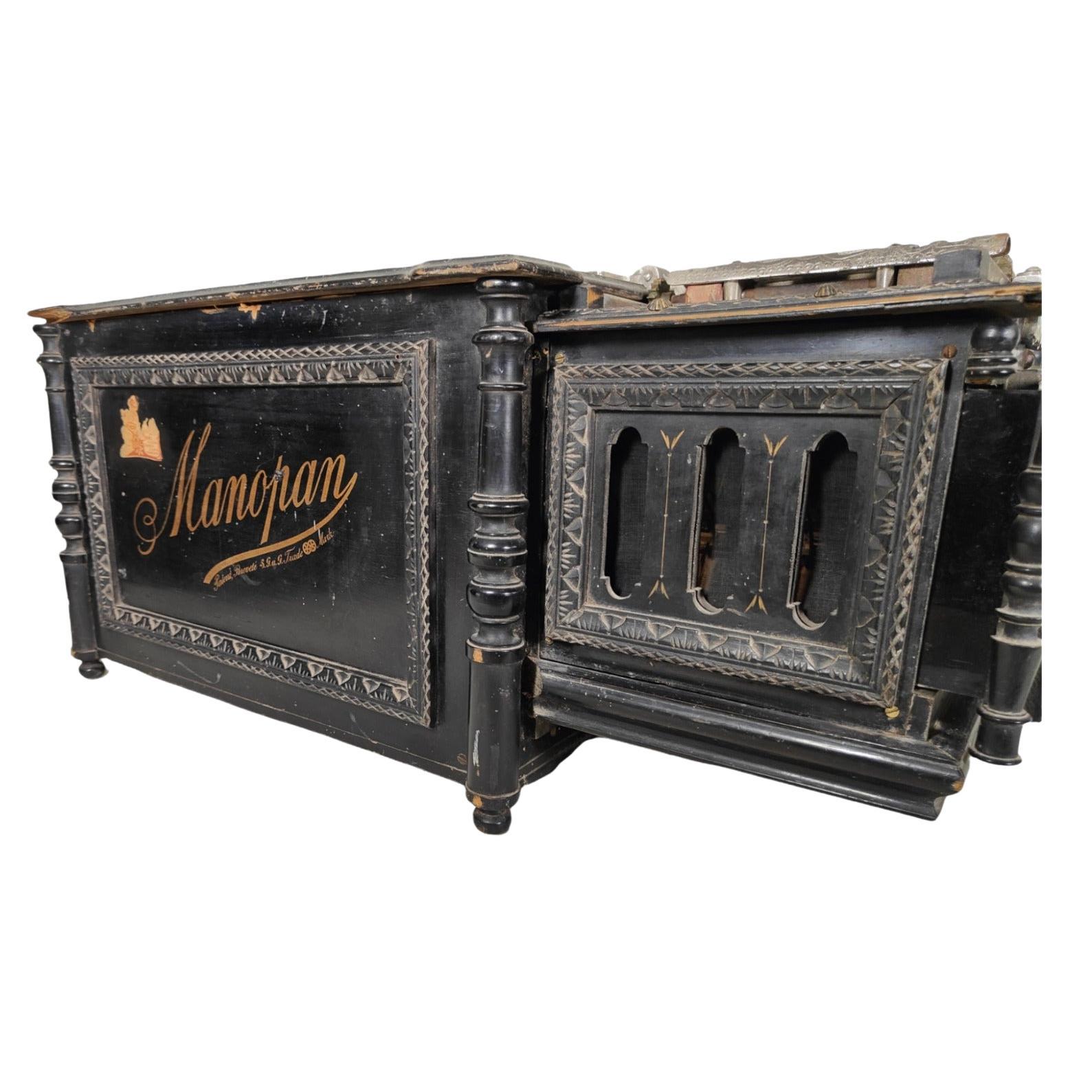 Manopan Crank Musical Organ 19th Century For Sale