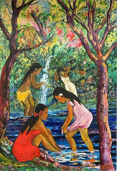 Manor Shadian - Bathers in the Woods - Original Oil
