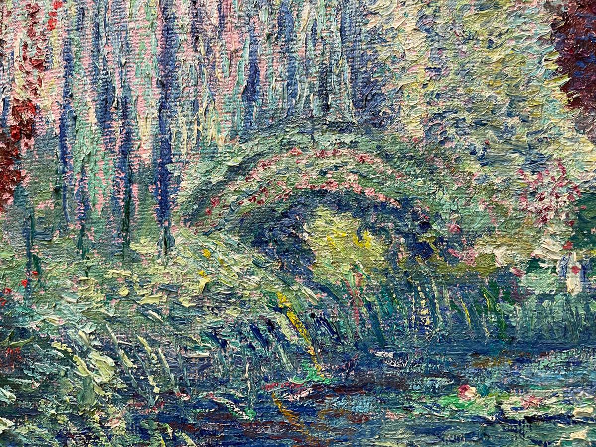 Manor Shadian ** Giverny Water Lilies with Two Bridges ** Original Oil For Sale 2