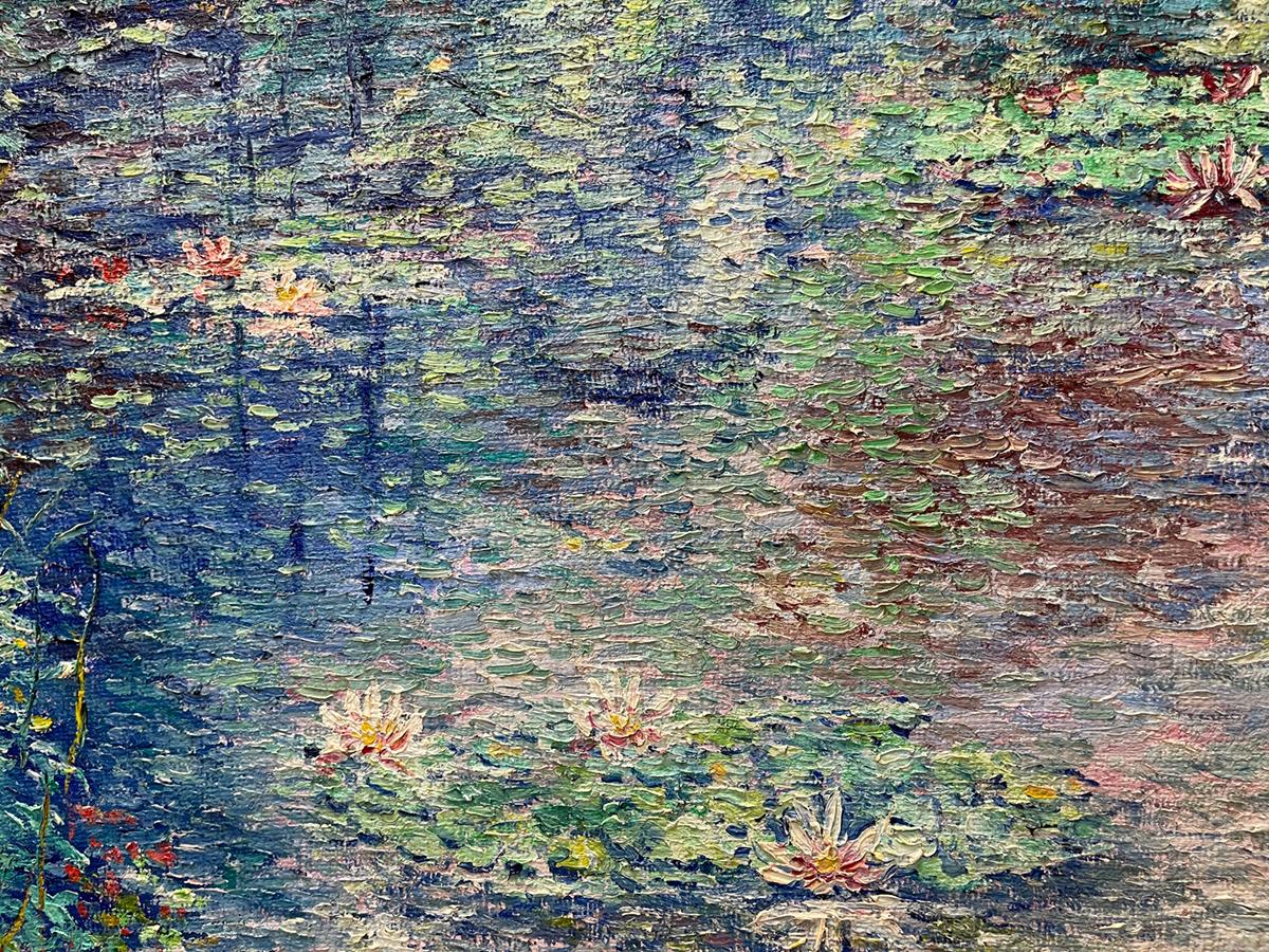 Manor Shadian ** Giverny Water Lilies with Two Bridges ** Original Oil For Sale 3