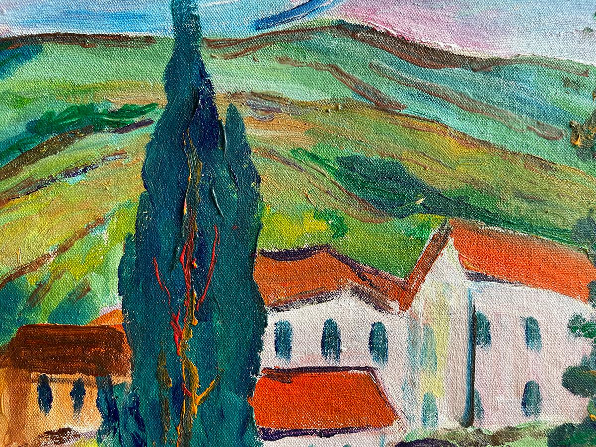 Manor Shadian ** Case sulle colline ** Acrilico originale su tela in vendita 1