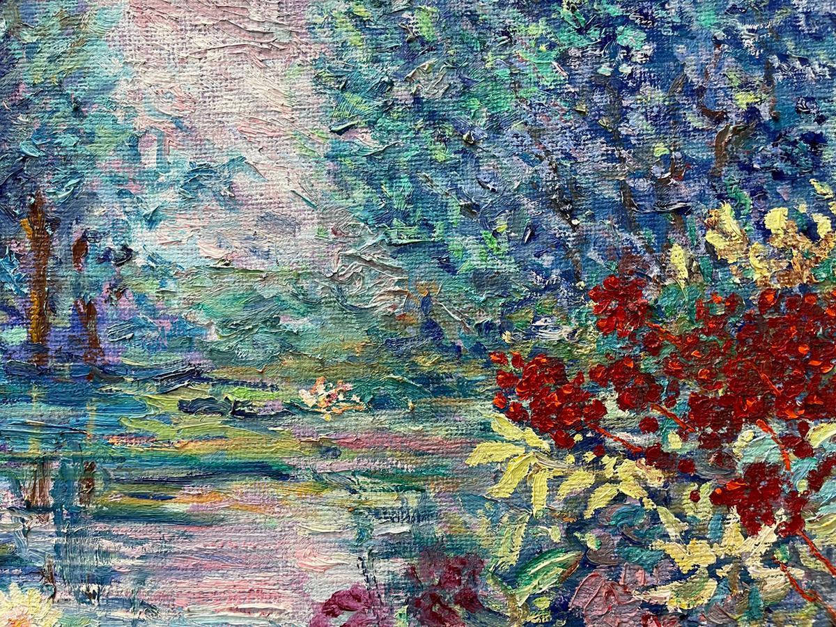 Manor Shadian ** Sunrise with Water Lilies ** Original Oil For Sale 3