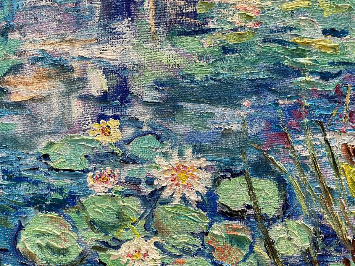 Manor Shadian ** Sunrise with Water Lilies ** Original Oil For Sale 4