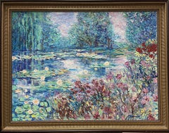 Manor Shadian ** Sunrise with Water Lilies ** Original Oil