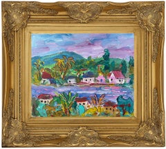 Manor Shadian ** Tropical Township ** Original Acrylic On Canvas
