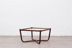 Manou Dark Bamboo Coffee or Side Table with Inset Glass