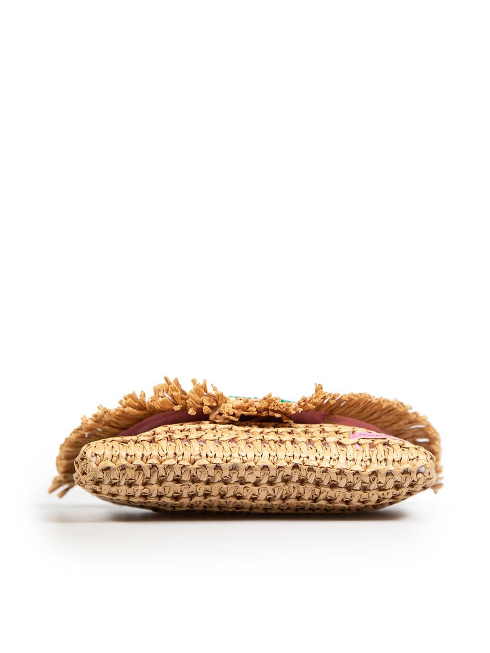 Women's Manoush Beige Cherry Raffia Clutch