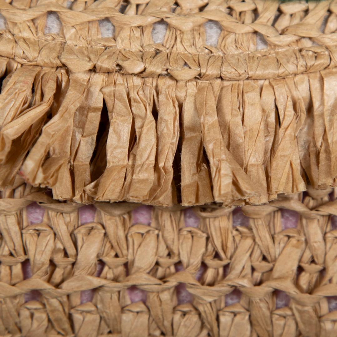 Manoush Beige Cherry Raffia Clutch 1