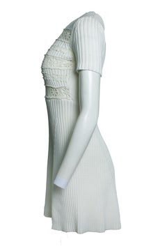 Manoush, crochet and knitted dress in white