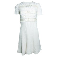 Manoush, crochet and knitted dress in white