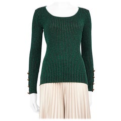 Top a maniche lunghe metallizzato verde Manoush taglia S
