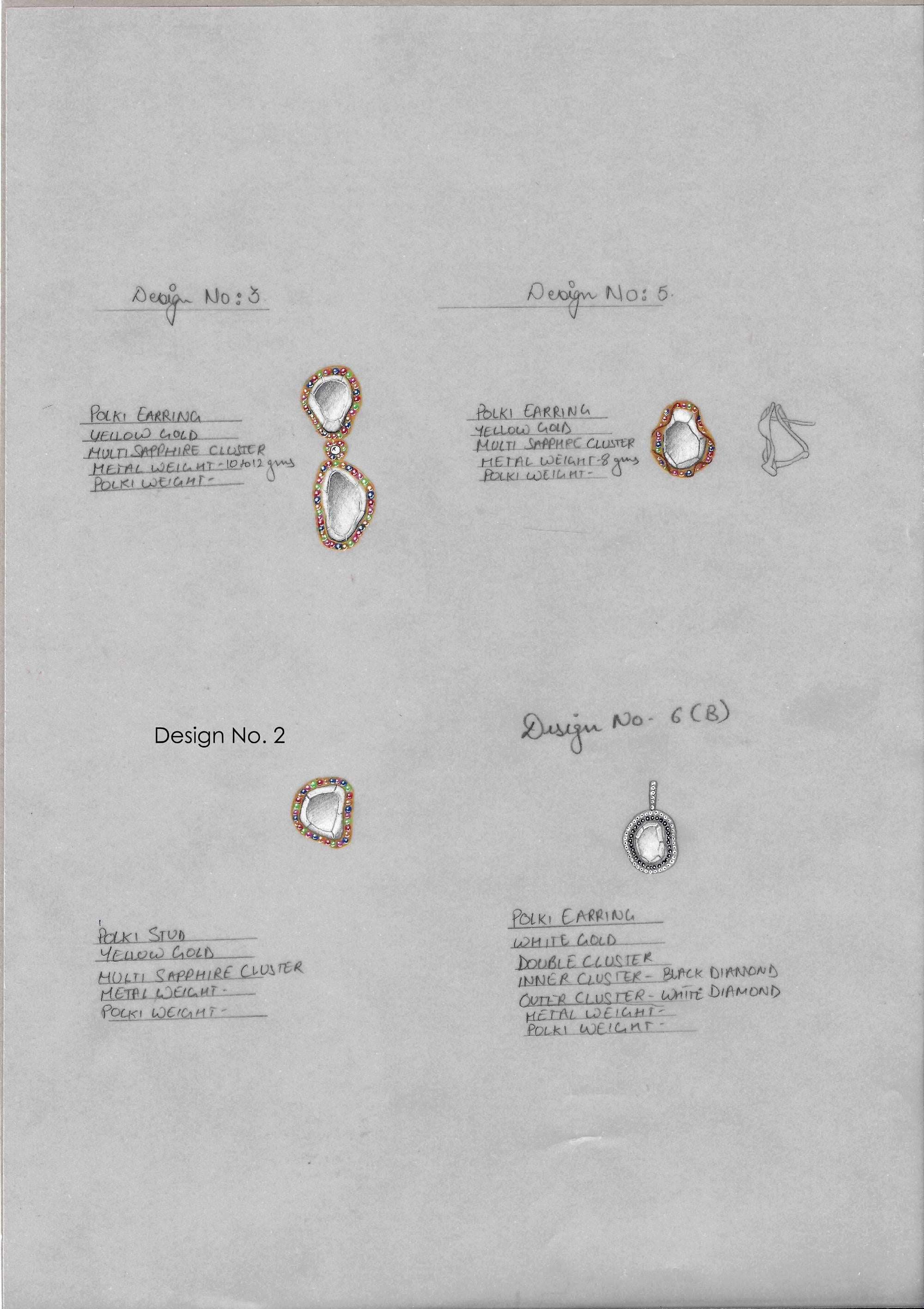 Manpriya B Slice Diamond Ruby, Coloured Sapphire & Tsavorite Diva Stud Earrings In New Condition For Sale In London, GB