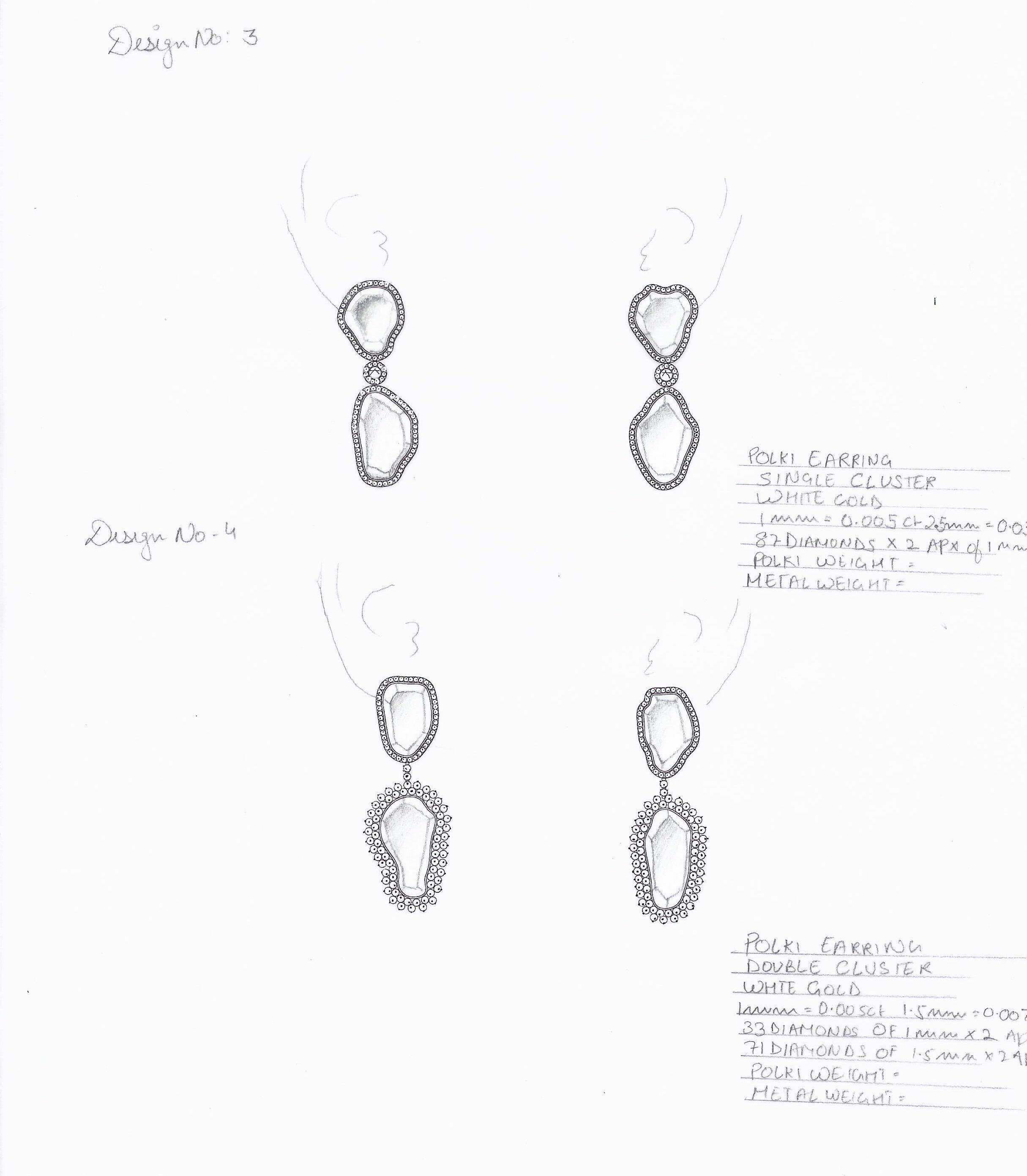 Manpriya B Rose Cut and Slice Diamond 18k White Gold Diva Drop Earrings  1
