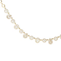 Manpriya B Yellow Gold Fancy Coloured Rose Cut Starlet Diamond Line Necklace