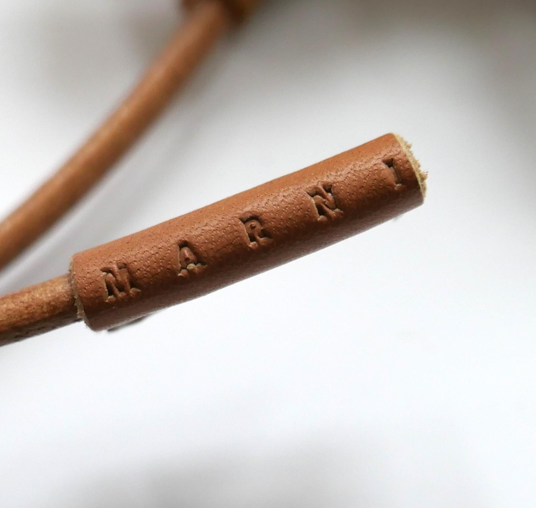 Collana con ciondolo in resina Manrni Vintage Four Leaf Clover in vendita 1