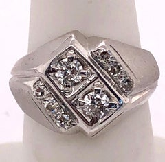 Man’s 14 Karat White Gold and Diamond Ring