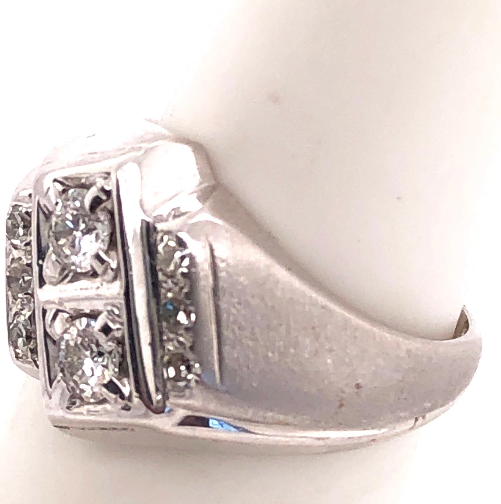 Man’s 14 Karat White Gold and Diamond Ring For Sale 2