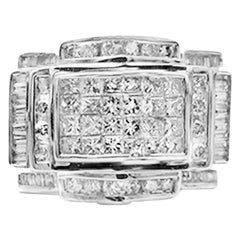 Mans Invisible Diamond Band Ring 2.35 Carat Contemporary